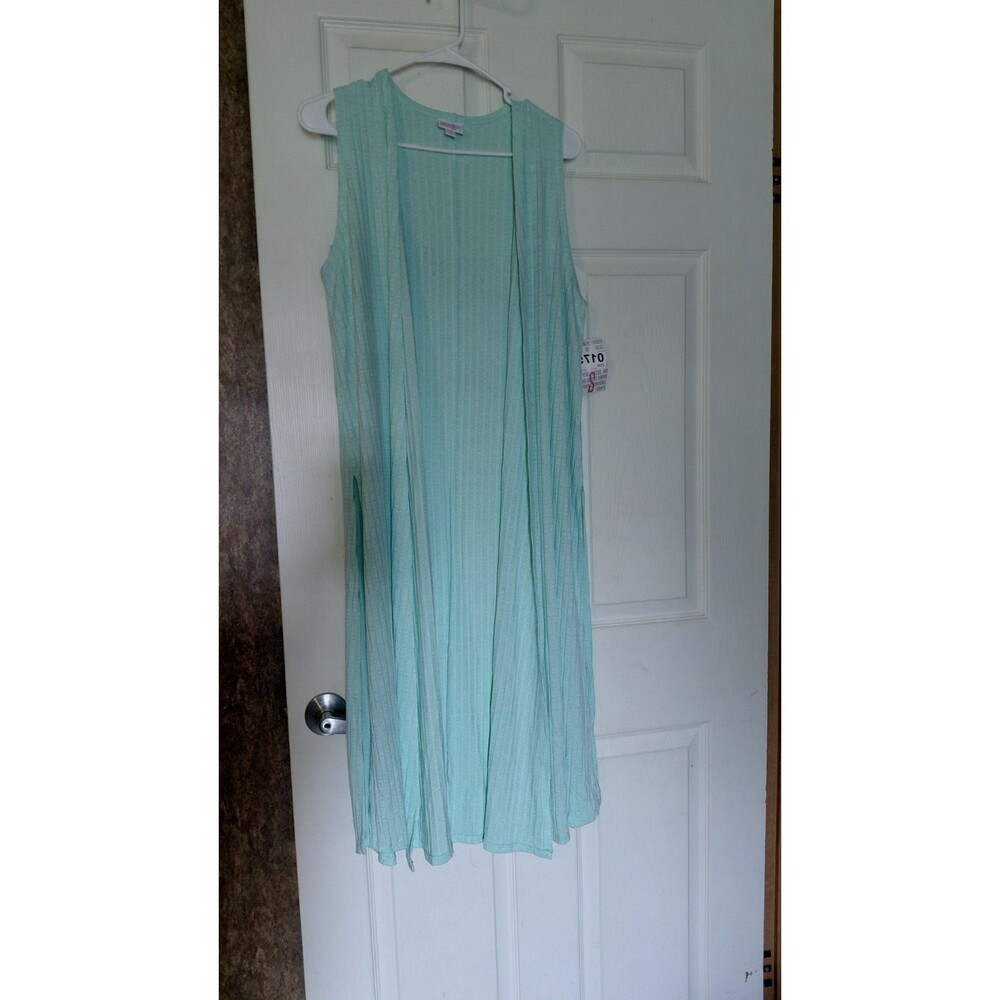 LULAROE Joy Long Sleeveless Duster Vest Open Front Lightweight Mint Size S